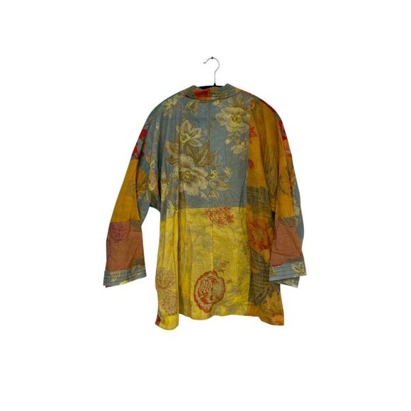 Zara Womens Kimono Blouse XS-S Multi Patchwork Print Belted 8291/044 NWOT - Picture 3 of 11